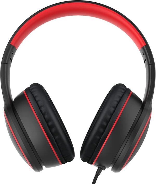 RORSOU R10 Kids Headphones Over-Ear with Microphone, Lightweight Folding Stereo Bass Headset with 1.5M No-Tangle Cord, Portable Wired Headphones for Smartphone Tablet Computer MP3 / 4 (Black) - Image 2